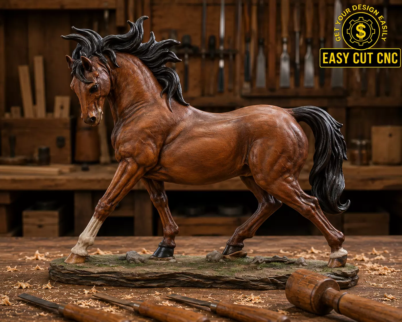 Majestic Running Horse 3D STL Model 3D print model