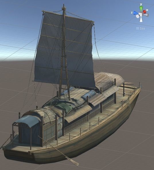 sailing boat Low-poly 3D model_3