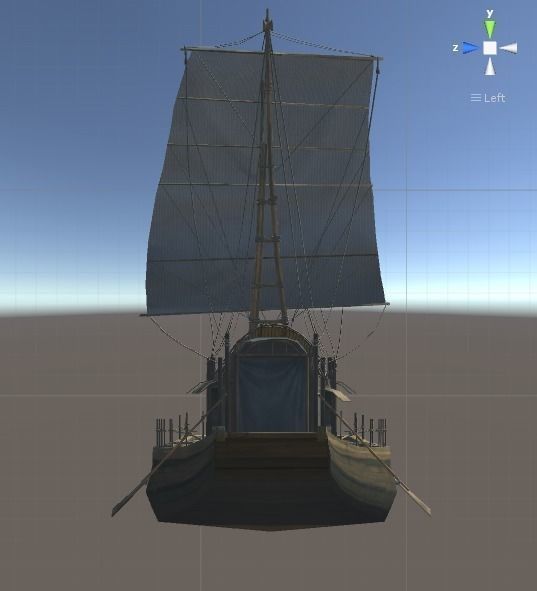 sailing boat Low-poly 3D model_2