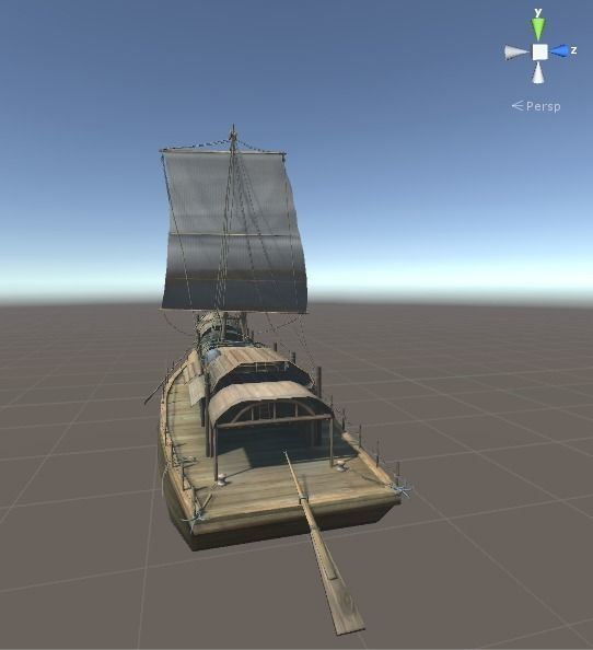 sailing boat Low-poly 3D model_1