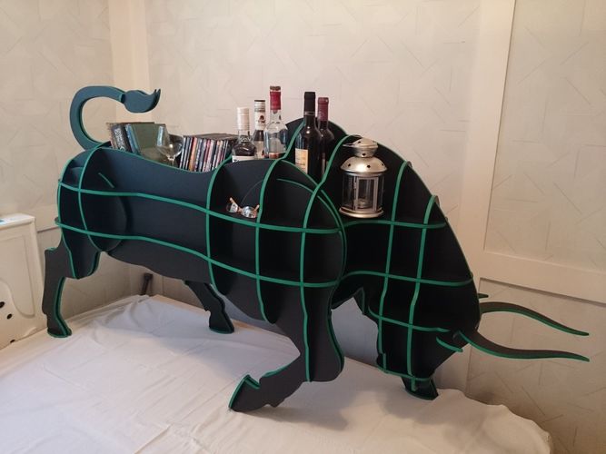 Cofee table Bull 3D model 3D print model