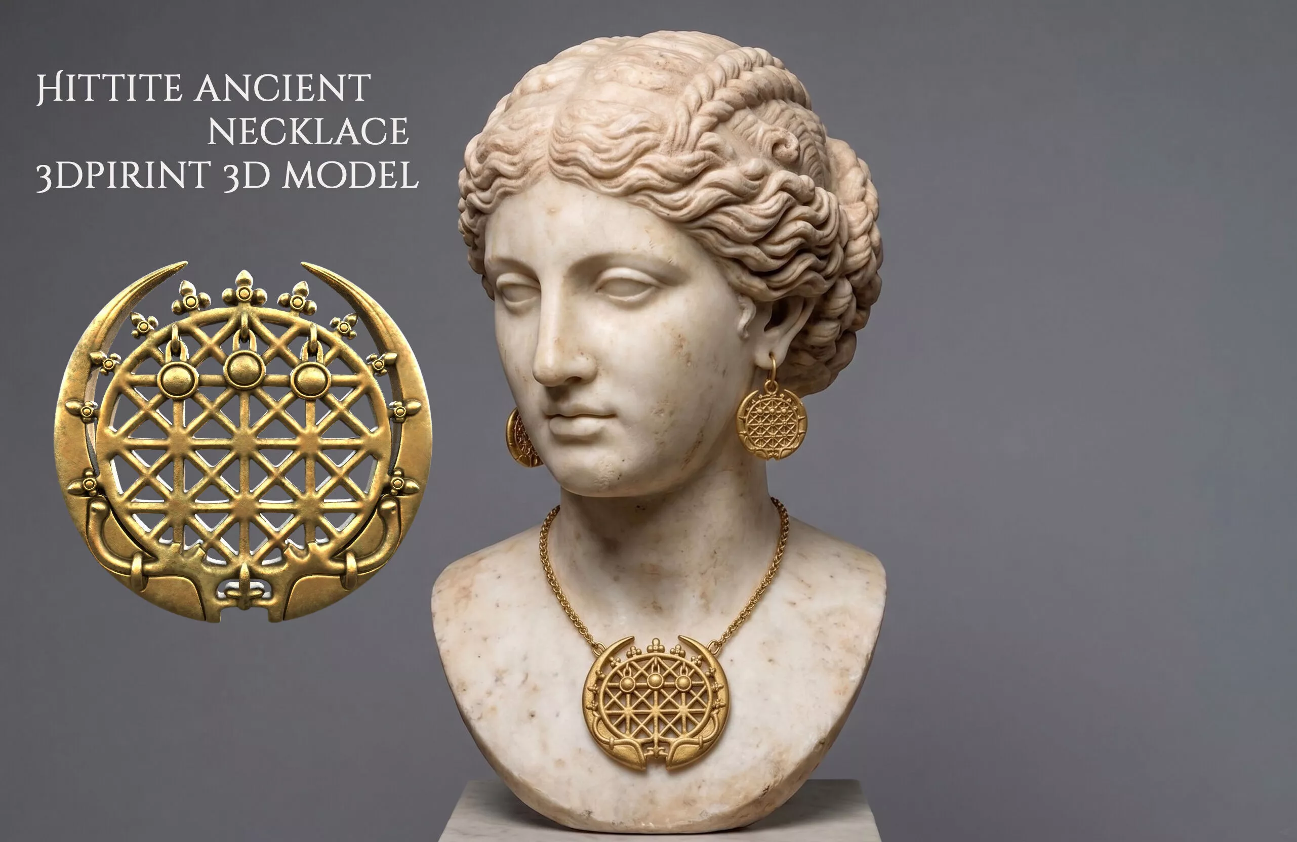 Hittite ancient necklace 3dpirint 3d model 3D print model