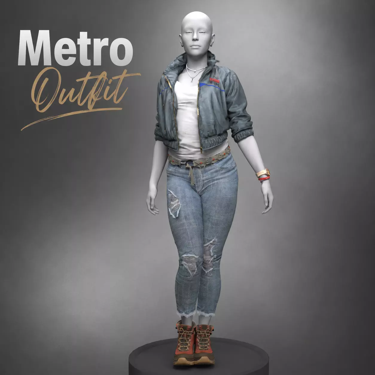 Metro Outfit for Genesis 9 Female 3D model