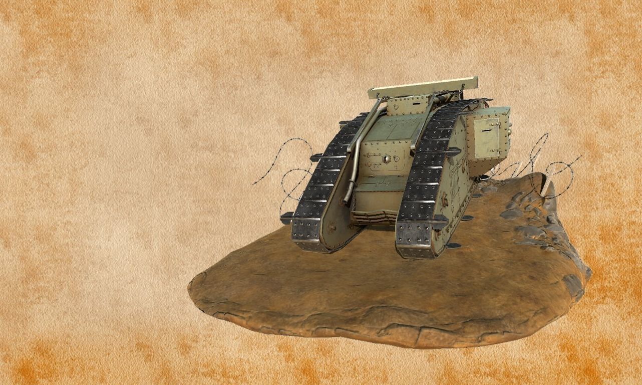 World War 1 Mark V tank Low-poly 3D model_21