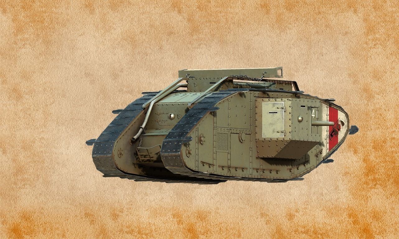 World War 1 Mark V tank Low-poly 3D model_11