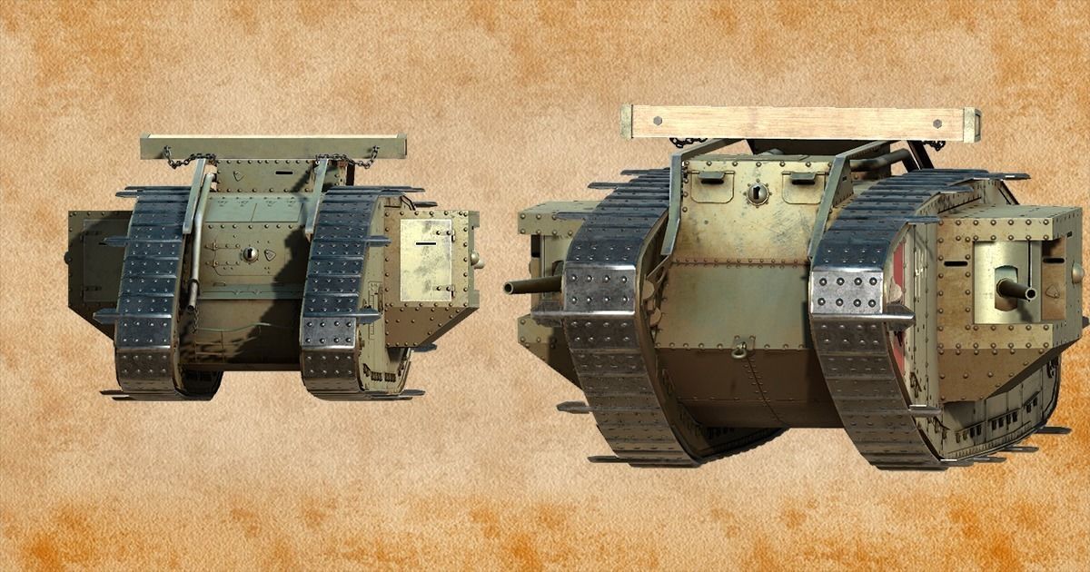 World War 1 Mark V tank Low-poly 3D model_8