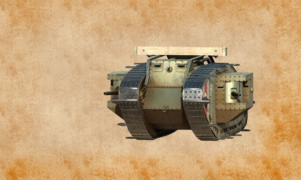 World War 1 Mark V tank Low-poly 3D model_3