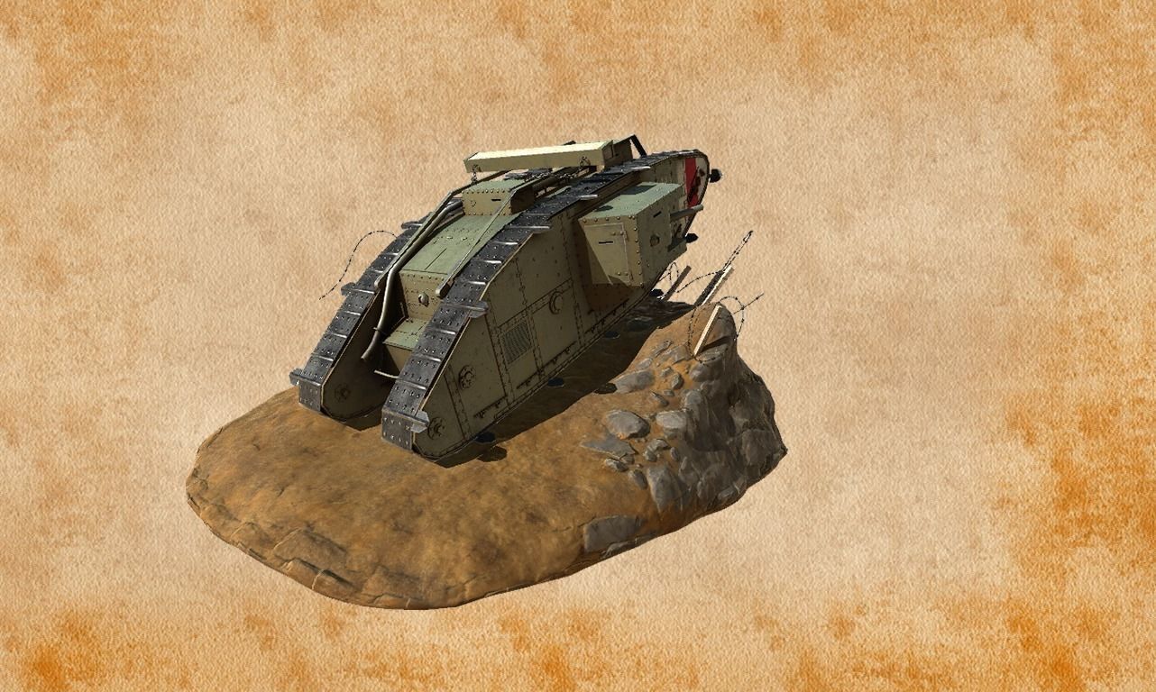 World War 1 Mark V tank Low-poly 3D model_17