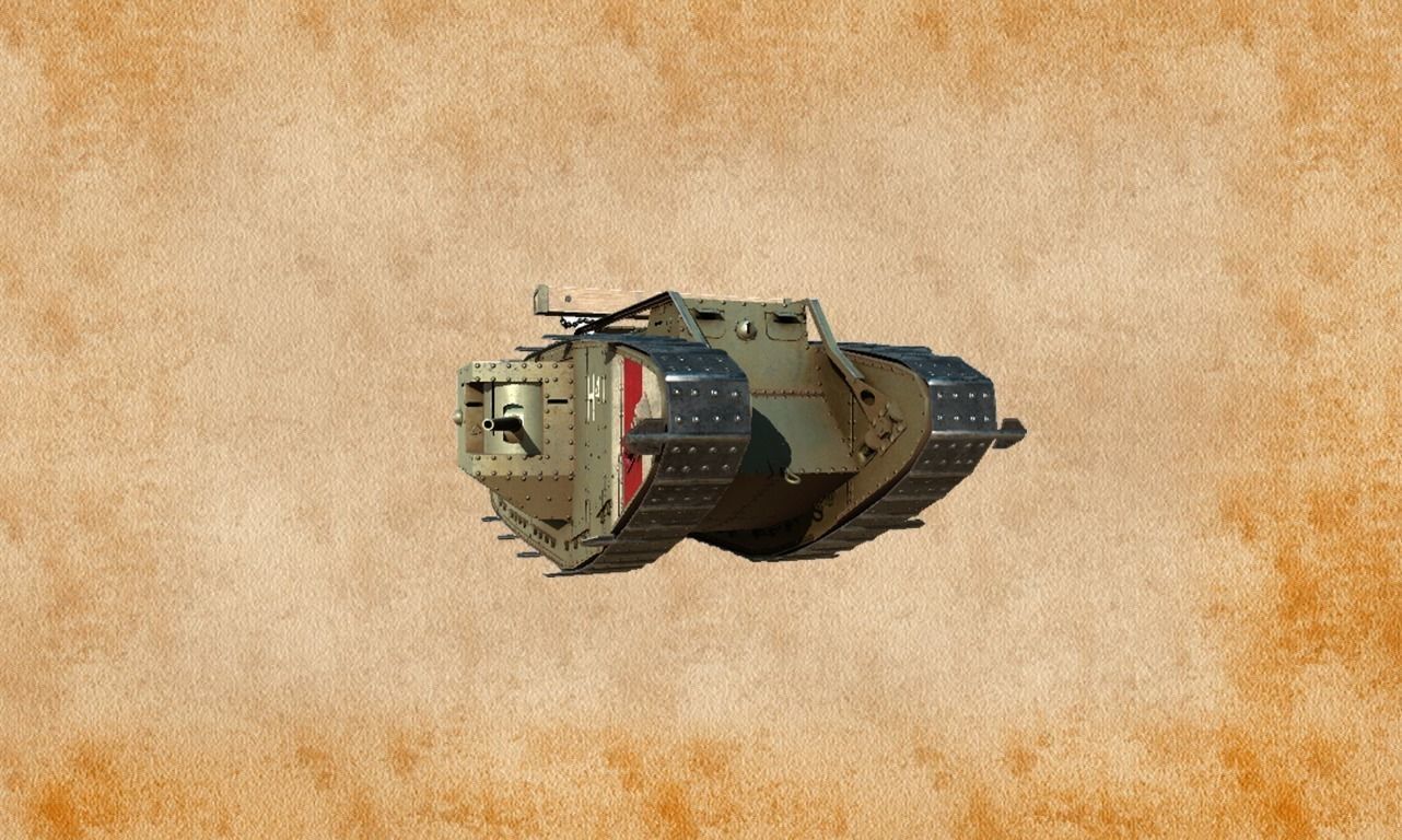 World War 1 Mark V tank Low-poly 3D model_7