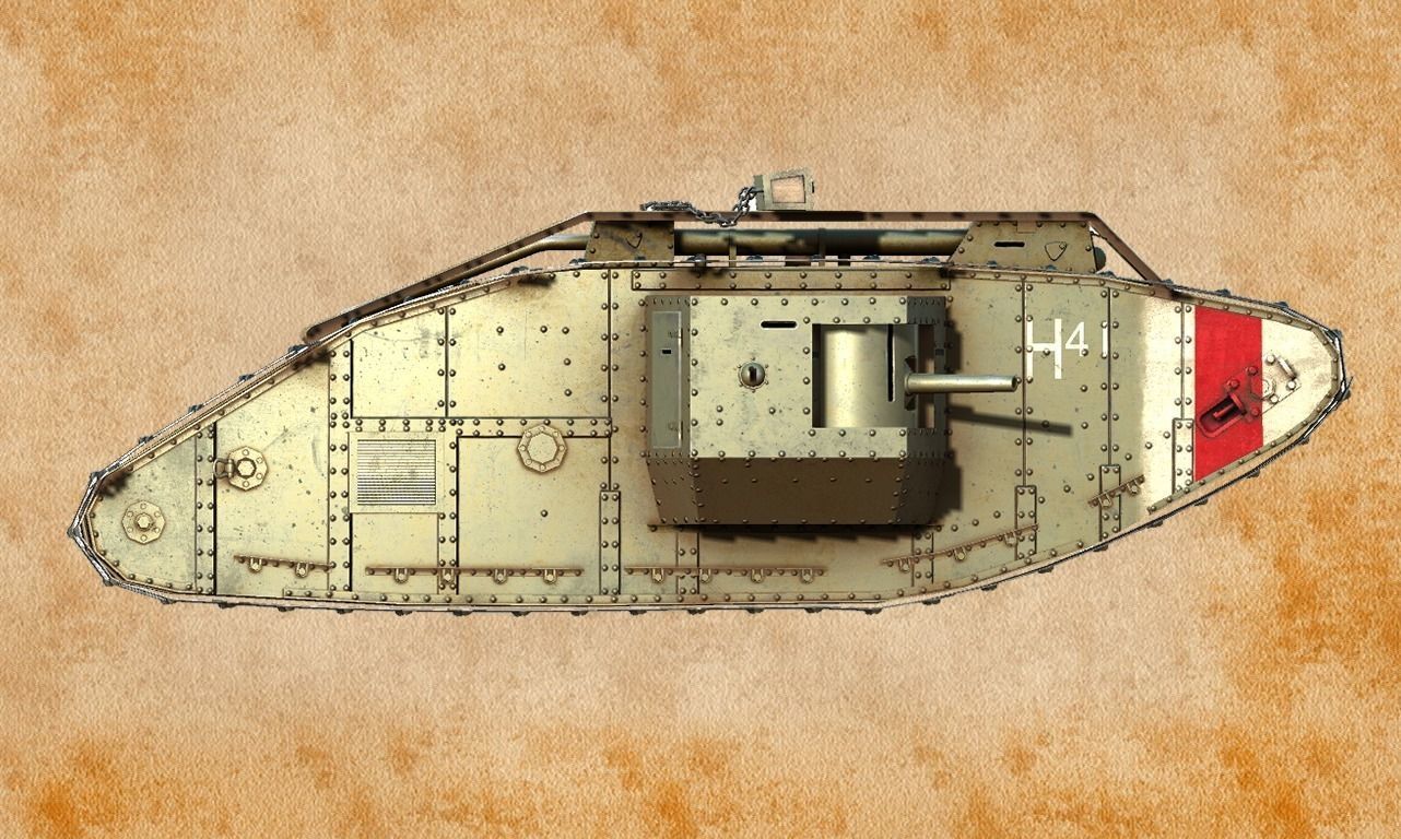 World War 1 Mark V tank Low-poly 3D model_2