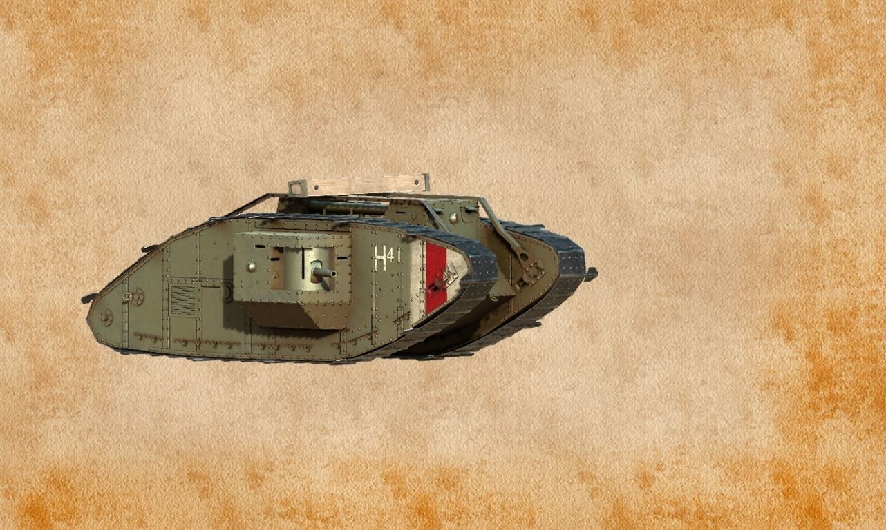 World War 1 Mark V tank Low-poly 3D model_9
