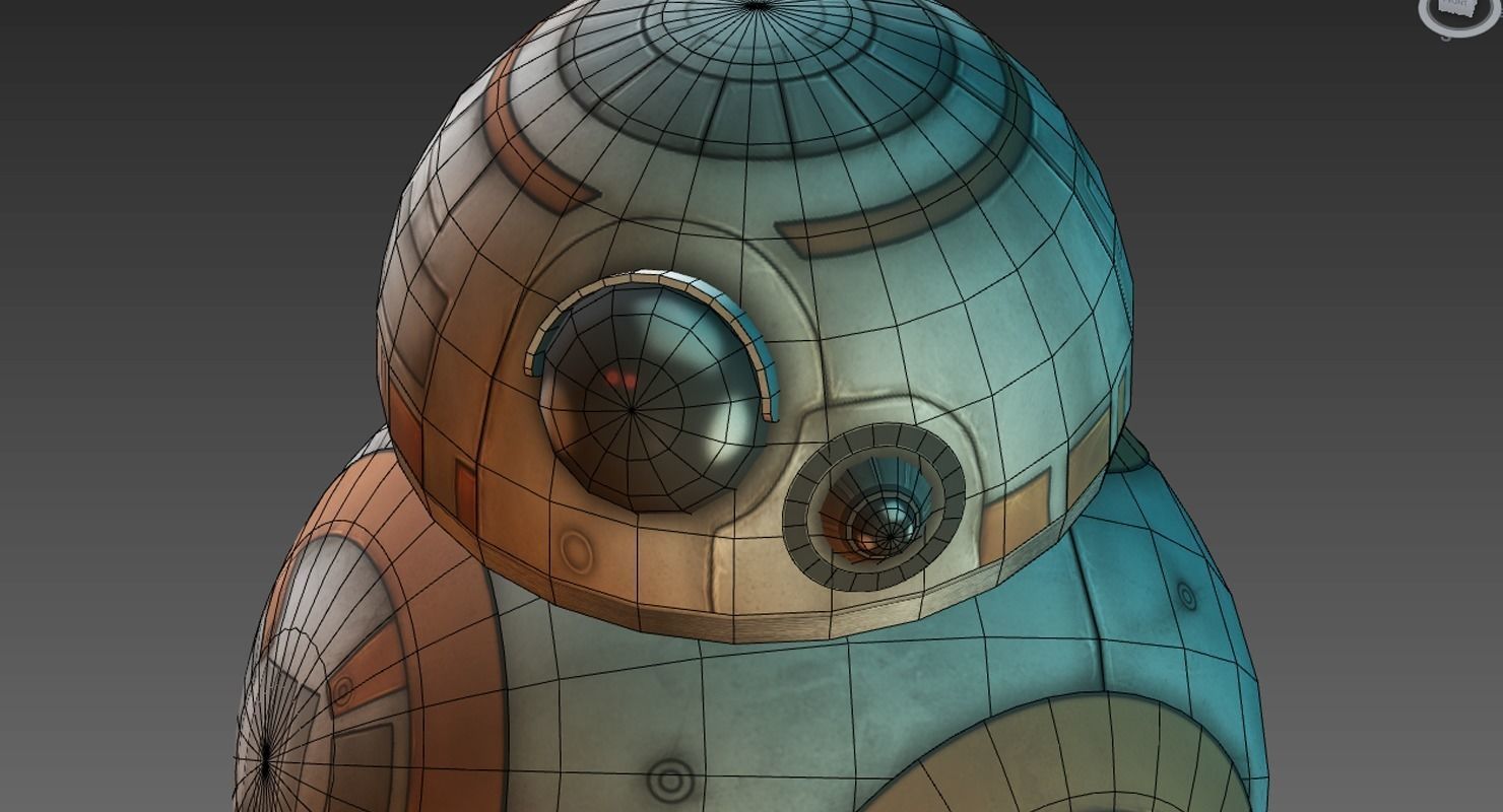 BB-8 droid Low-poly 3D model_8