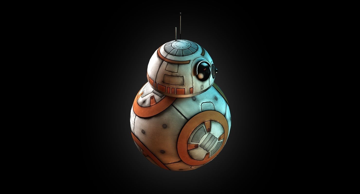 BB-8 droid Low-poly 3D model_5