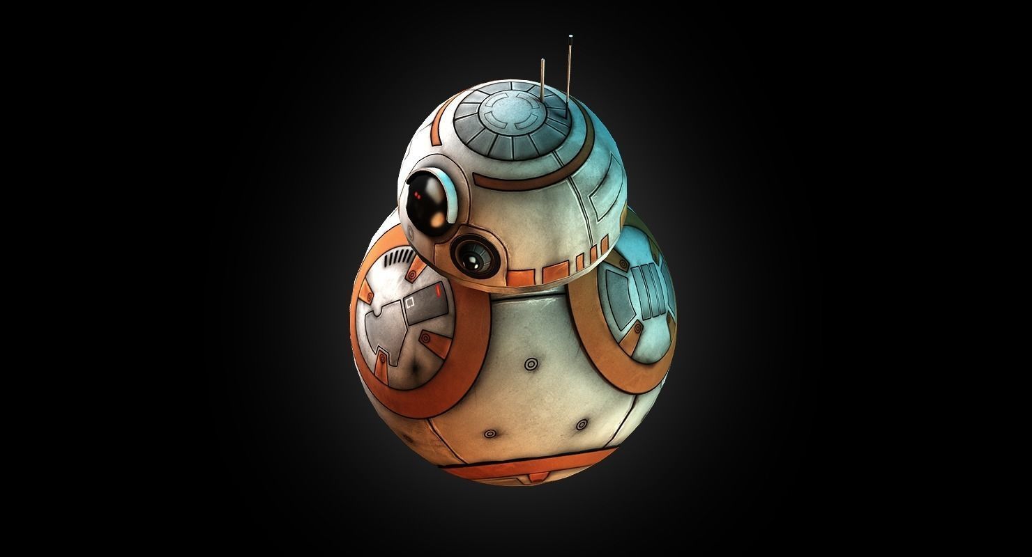 BB-8 droid Low-poly 3D model_2