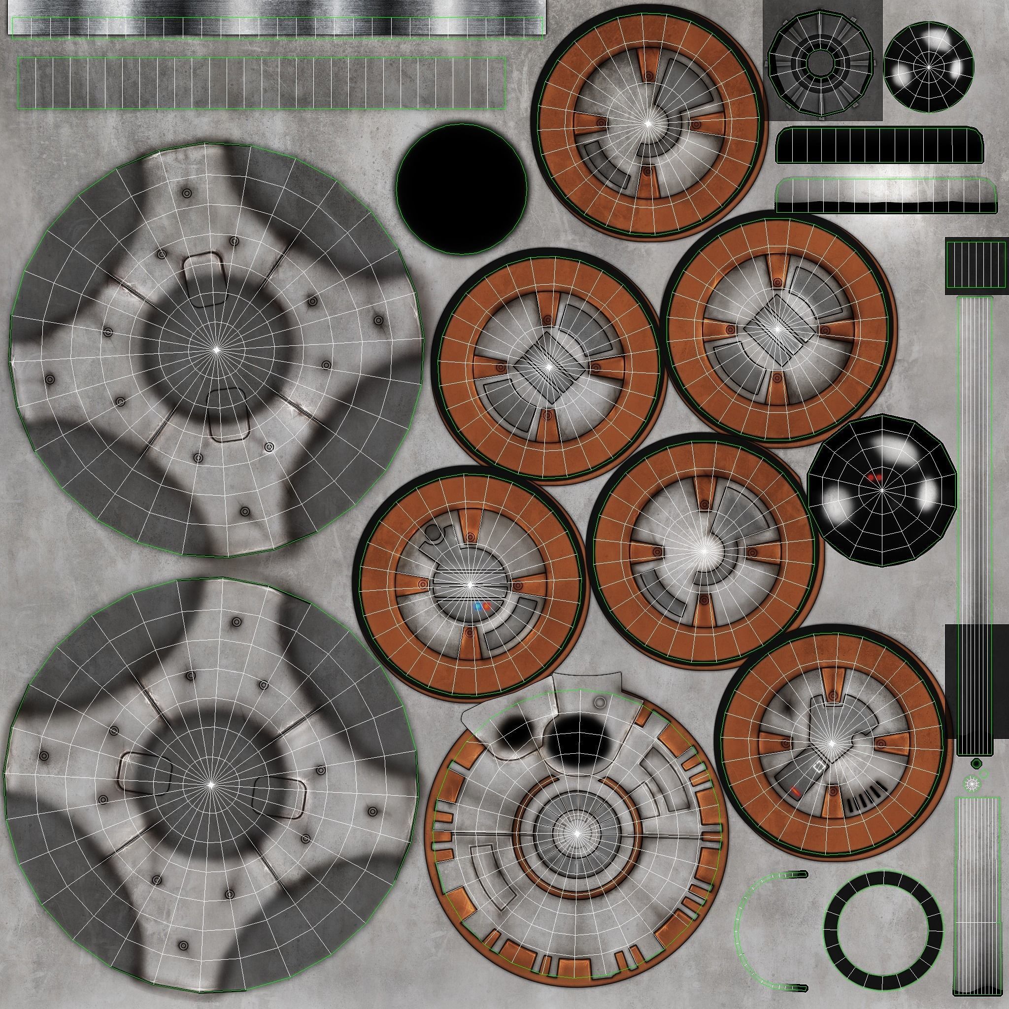 BB-8 droid Low-poly 3D model_10