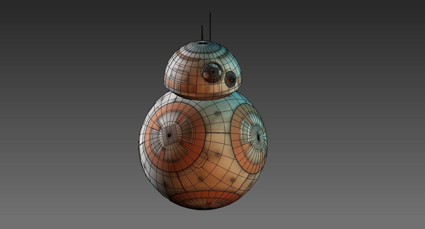 BB-8 droid Low-poly 3D model_9