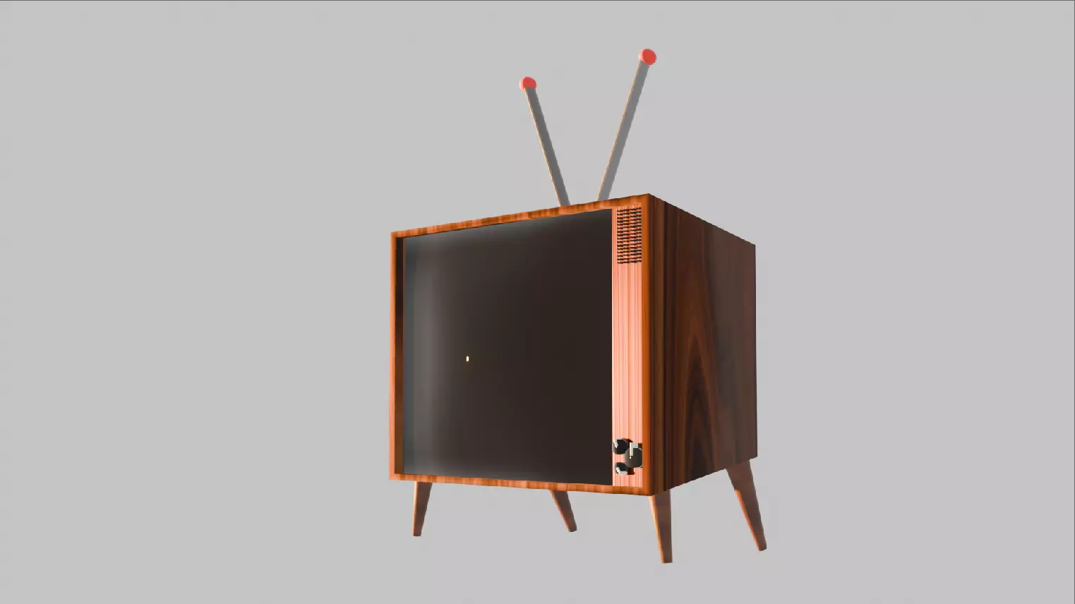 Vintage Retro TV Samsa 1970s - Low Poly Low-poly 3D model