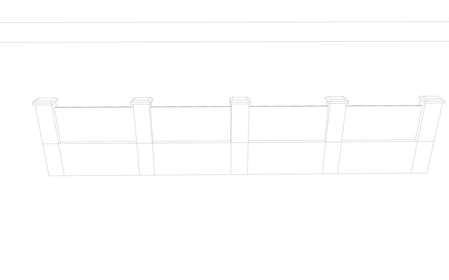 Low Poly Brick Wall Low-poly 3D model_2