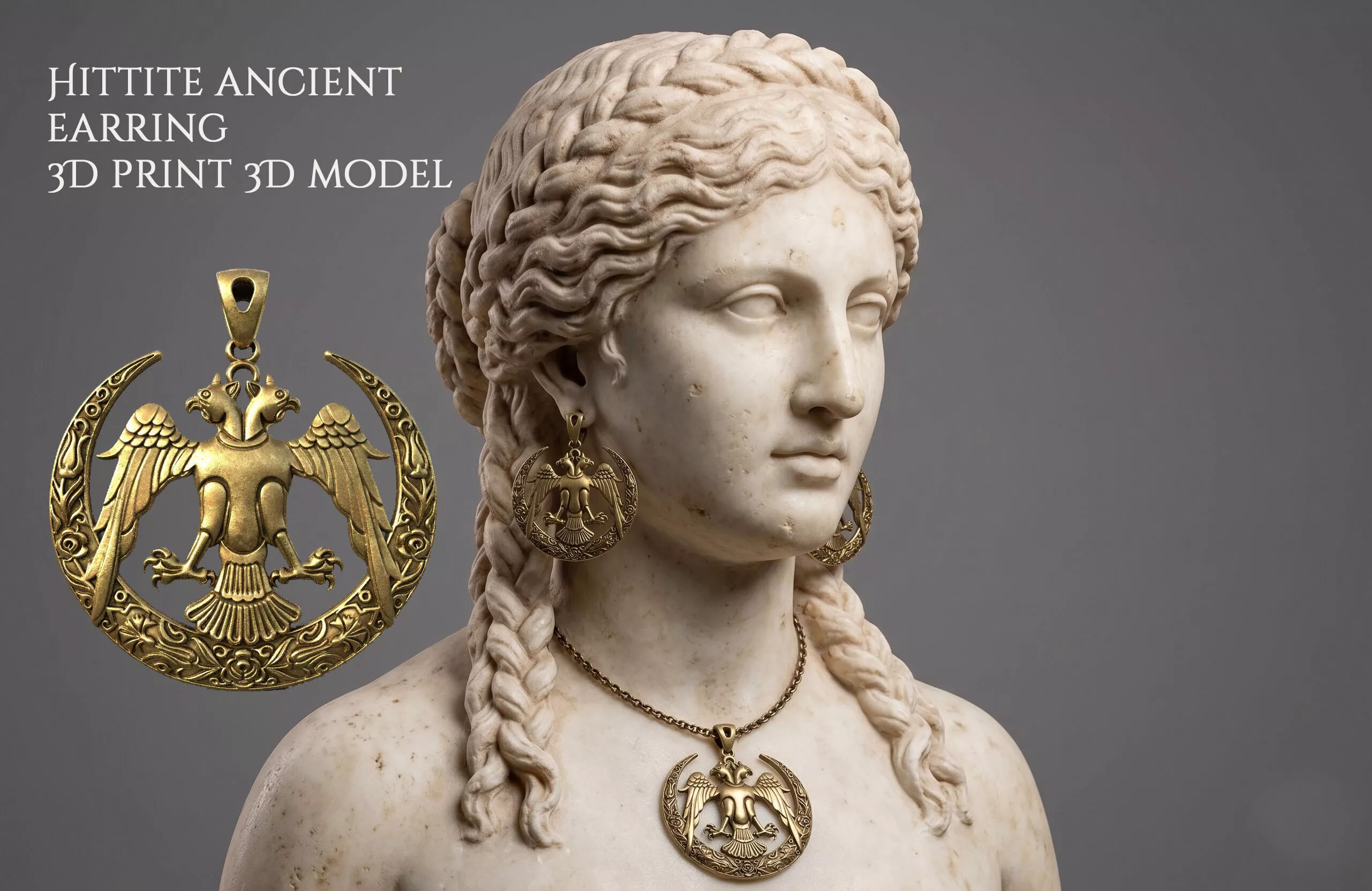 Hittite ancient necklace 3dpirint 3d model 3D print model