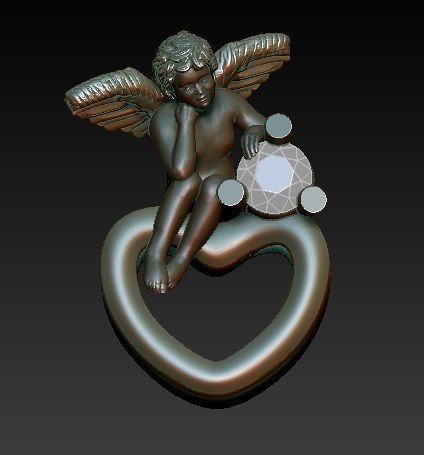 angel pendant 3D print model_3
