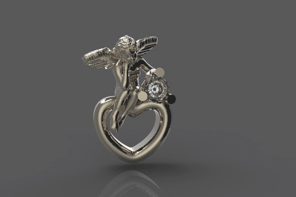 angel pendant 3D print model_2