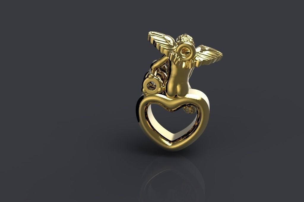 angel pendant 3D print model_1