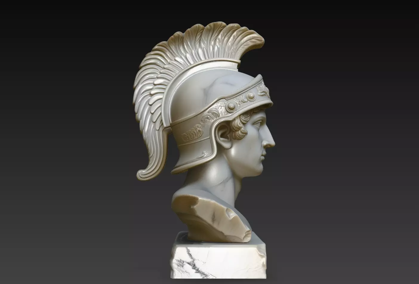 Marble Crest Spartan Warrior Bust STL Print Model 3D print model