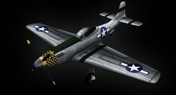 P-51 Mustang Low-poly 3D model
