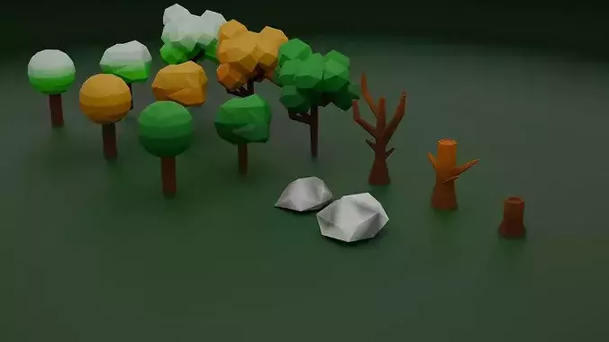 Low Poly Environment Props Pack free VR / AR / low-poly 3D model | CGTrader