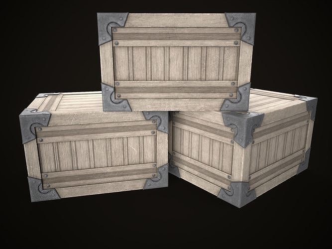 Game Ready Wooden Crate Low-poly 3D model