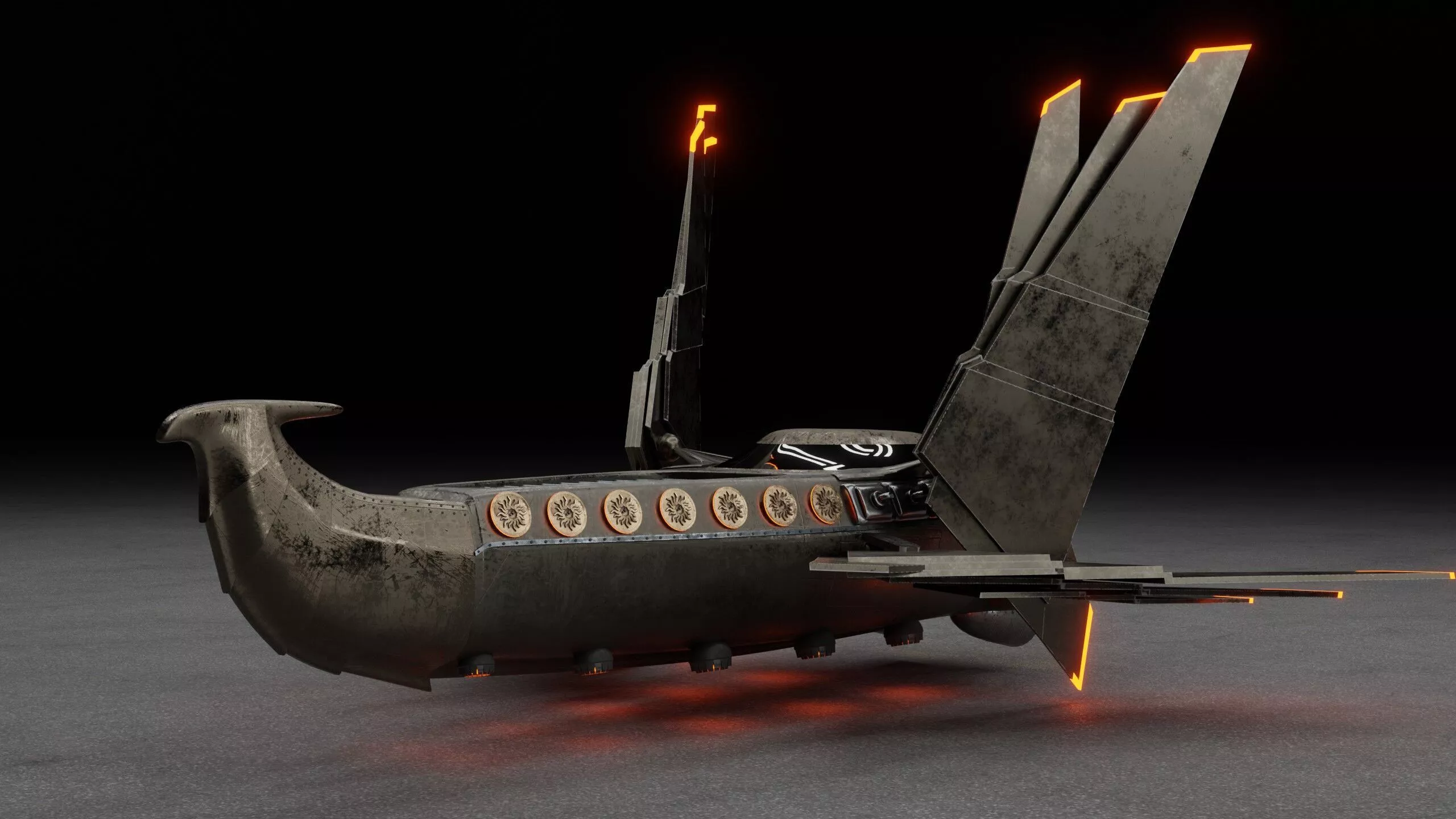 Realistic Ancient Fantasy Ravana Dhadumonara Aircraft 3D Model Low-poly 3D model