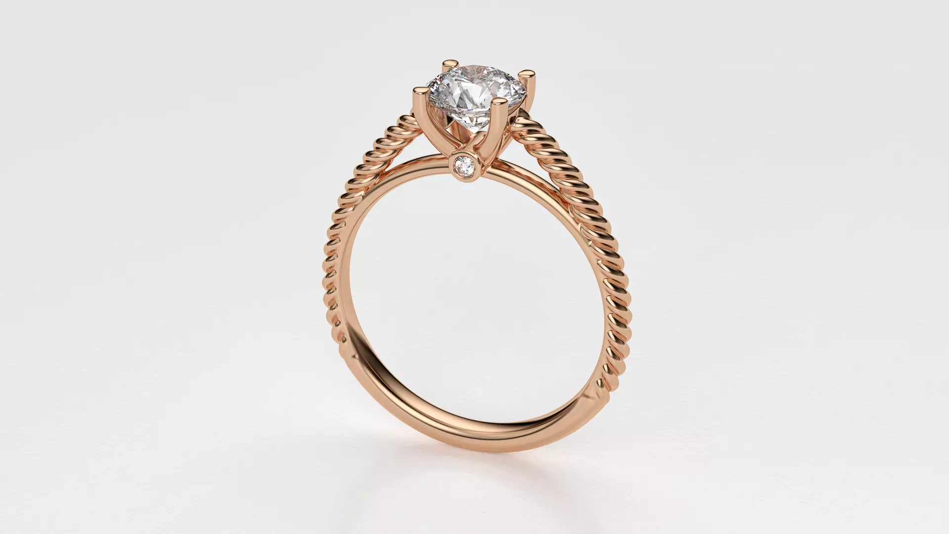 1 carat rope ring 3D print model