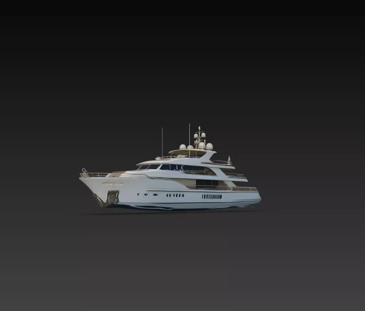 Raised Pilothouse Superyacht STL Luxury Vessel Model 3D print model