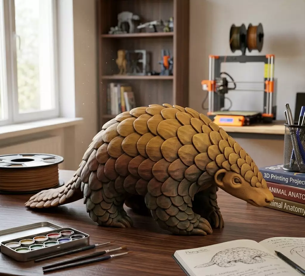Pangolin STL File for FDM 3D Printing-Scaled Animal Model 3D print model