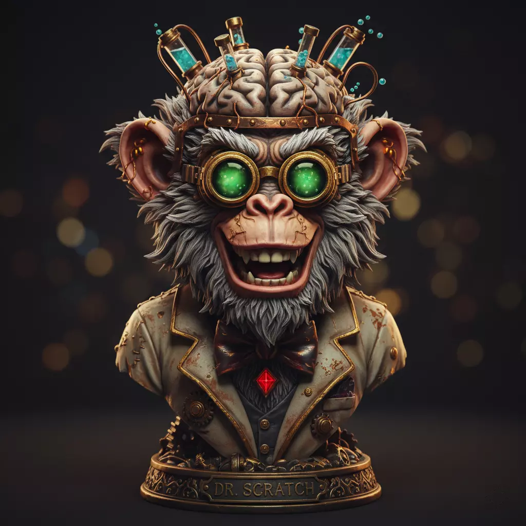 Mad Scientist Monkey Bust Printable STL File 3D print model