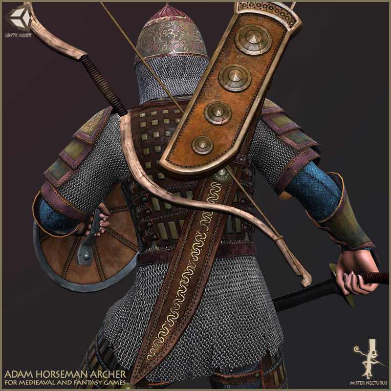 Eva And Adam Horseman Archers Low-poly 3D model_24