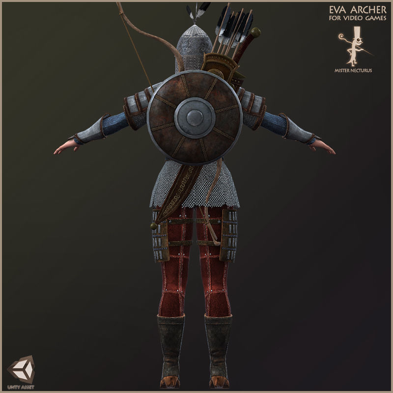 Eva And Adam Horseman Archers Low-poly 3D model_23