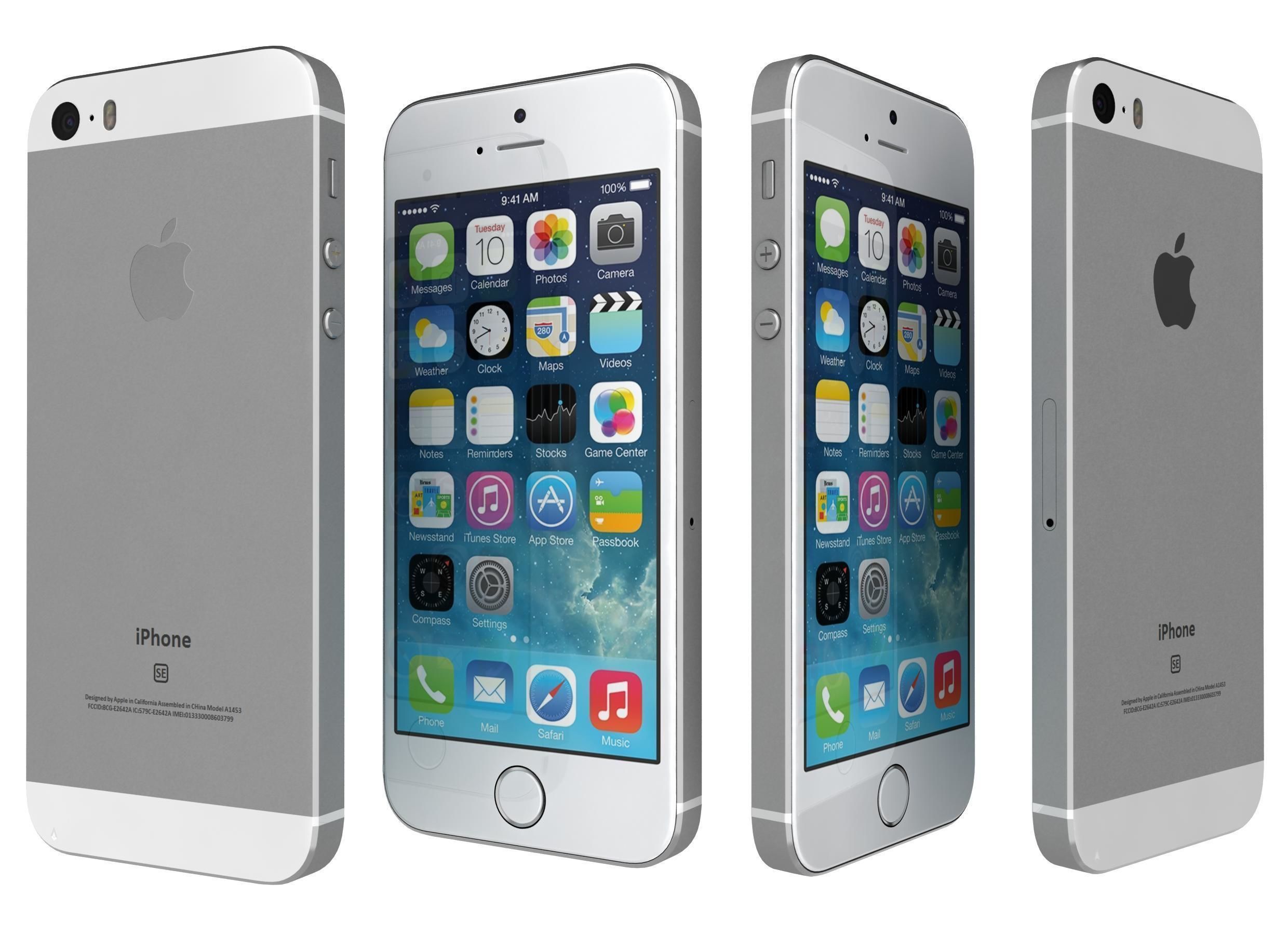 Apple iPhone SE Silver 3D model_1