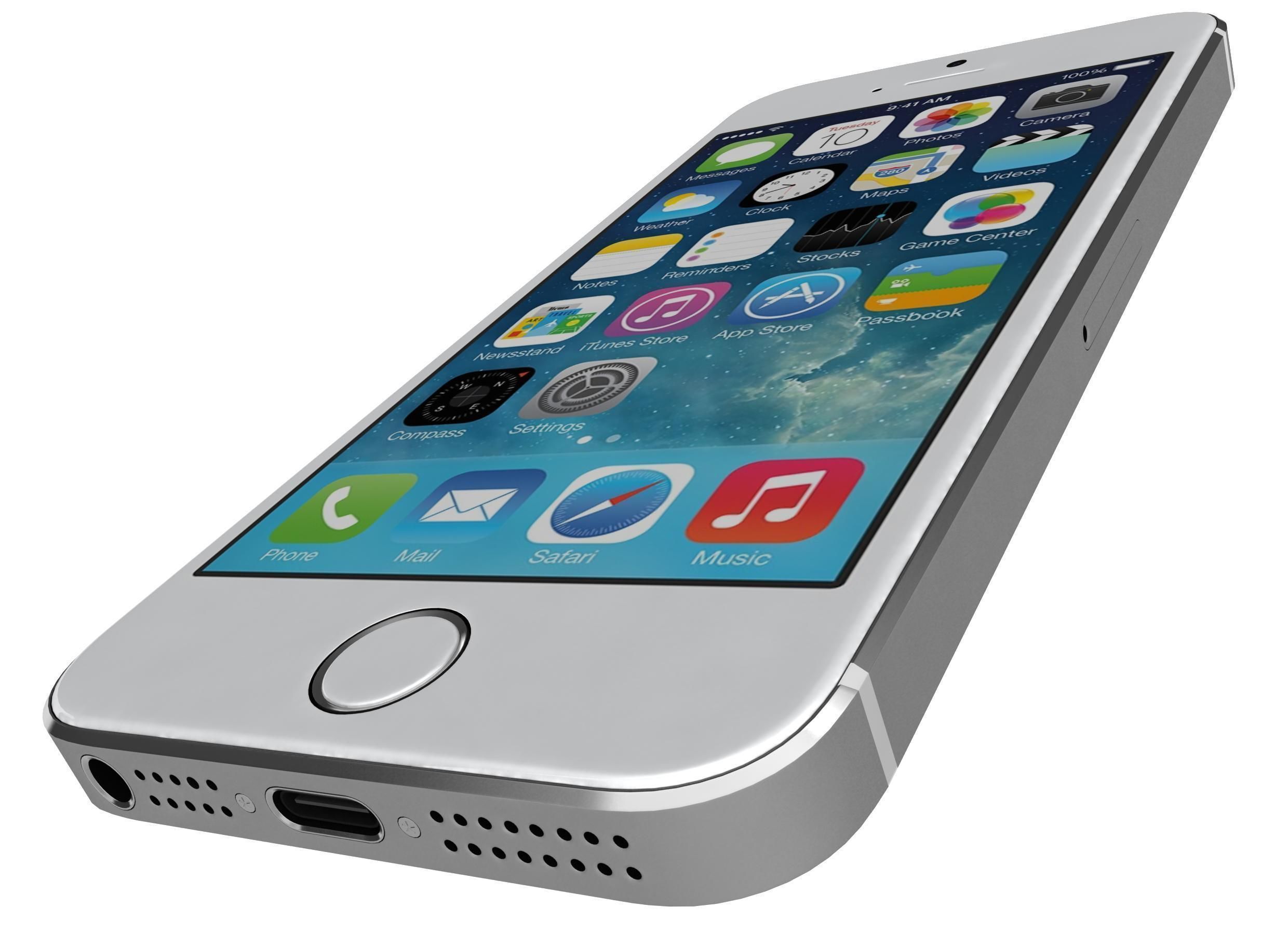 Apple iPhone SE Silver 3D model_6