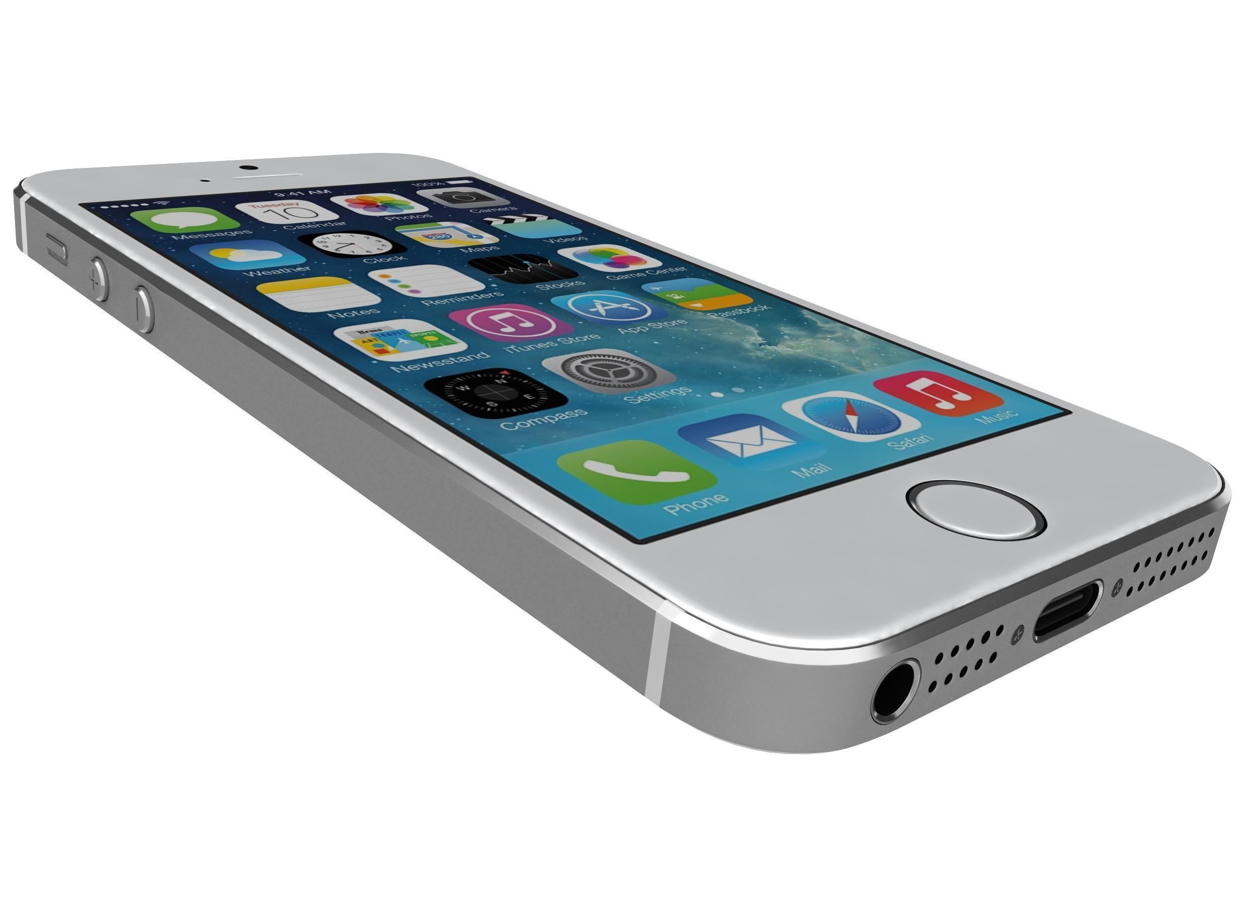 Apple iPhone SE Silver 3D model_7