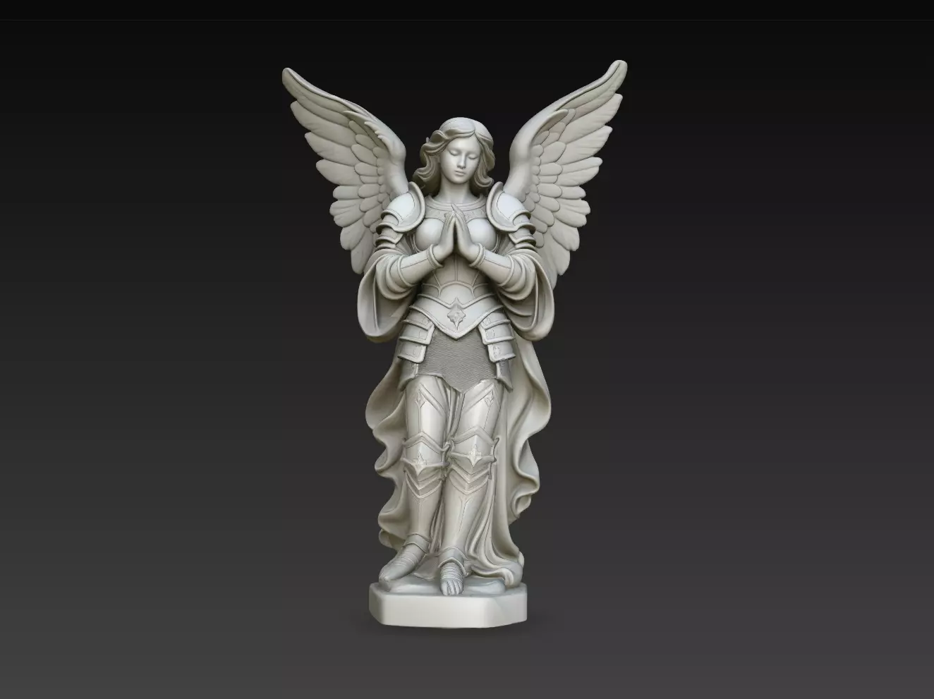 Seraphic Guardian Angel Warrior Statue STL Print Model 3D print model