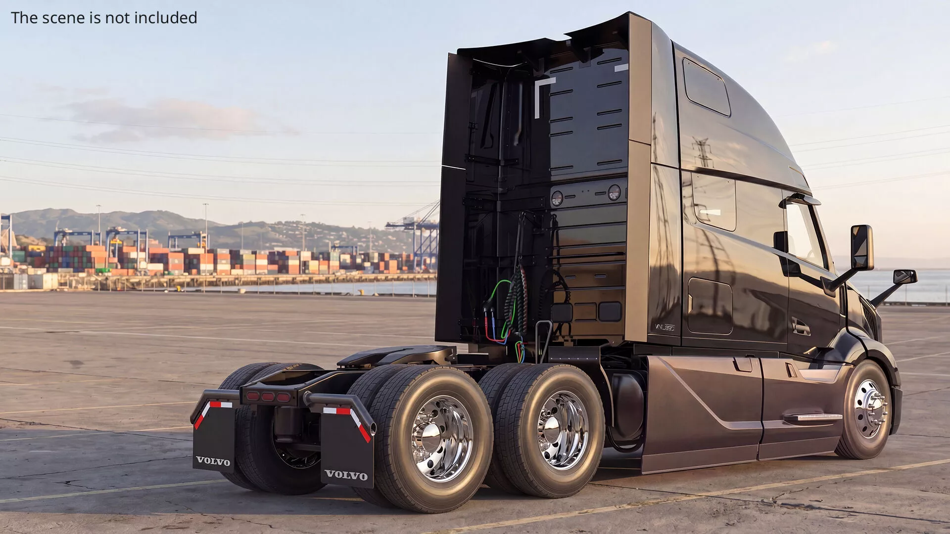 Volvo VNL 860 Highway Tractor Unit Black Rigged for Cinema 4D 3D model