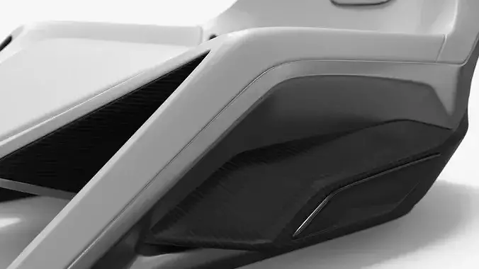 Futuristic Concept Car Seat White 3D model 5