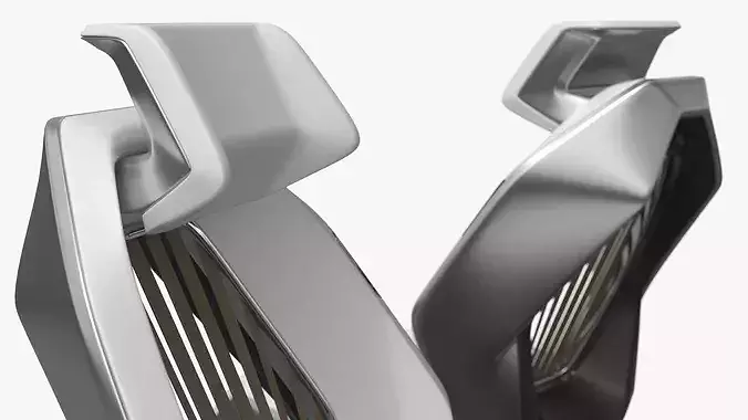 Futuristic Concept Car Seat White 3D model 4