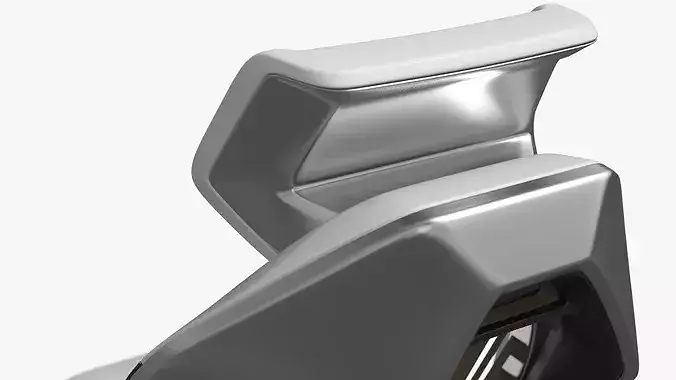 Futuristic Concept Car Seat White 3D model 6