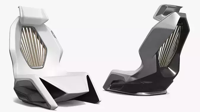 Futuristic Concept Car Seat White 3D model