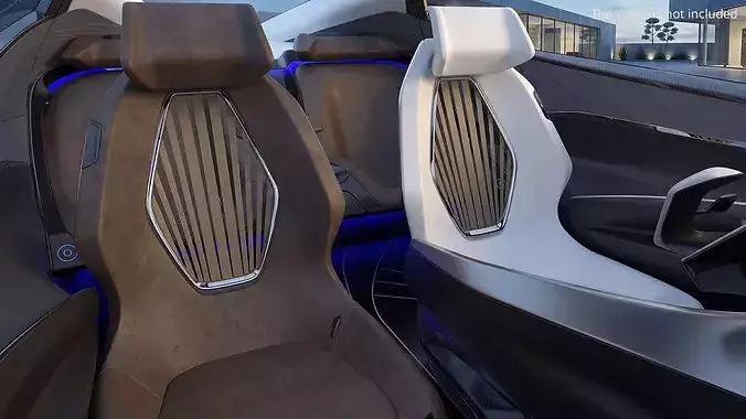 Futuristic Concept Car Seat White 3D model 2
