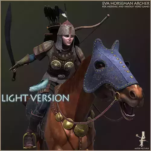 Eva Horseman Archer Light Version Low-poly 3D model