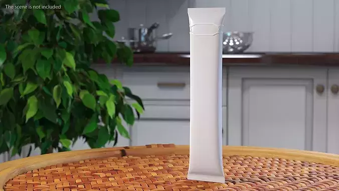 Pillow Shape Aseptic Pack with Tear Off Tab 3D model