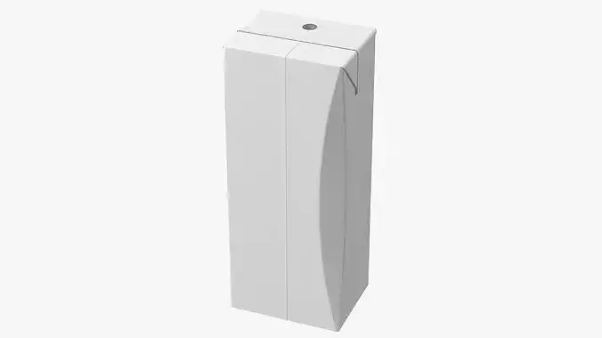 Beveled Edge Small Aseptic Carton with Straw Hole 3D model 6